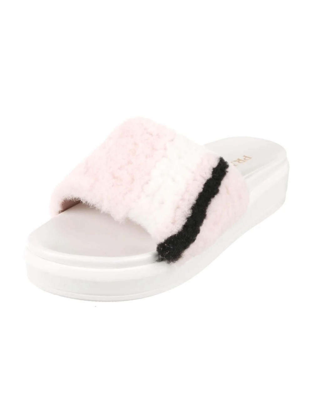 Prada Pink Fuzzy Slides